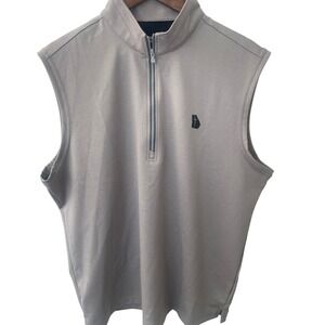 Johnnie-O Performance Vest Mens Large Quarry Grey 1/4 Zip Georgia Baptist Logo